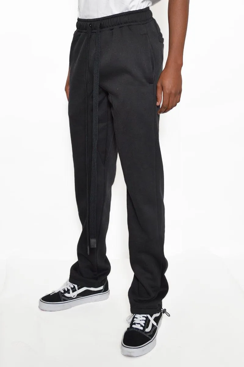 Black Tshirt Ankle Toggle Sweatpants Set