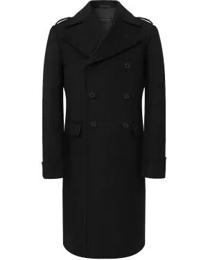 Black Wool Cashmere Greatcoat