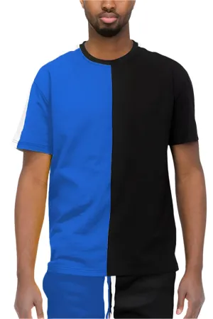 Blue Black Split Two Tone Tshirt