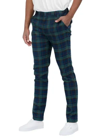 Blue Multi Mens Plaid Trouser Pants