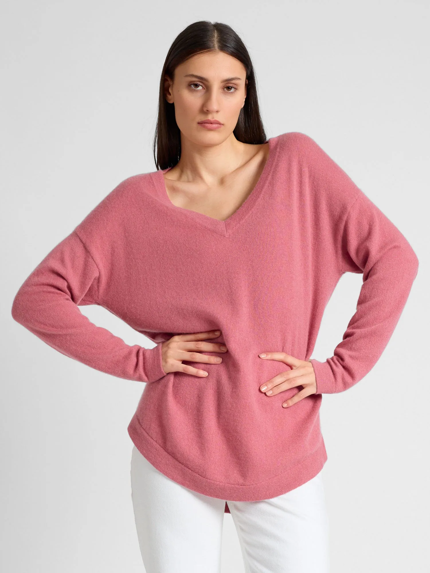 Cashmere sweater "Alva" - pink berry