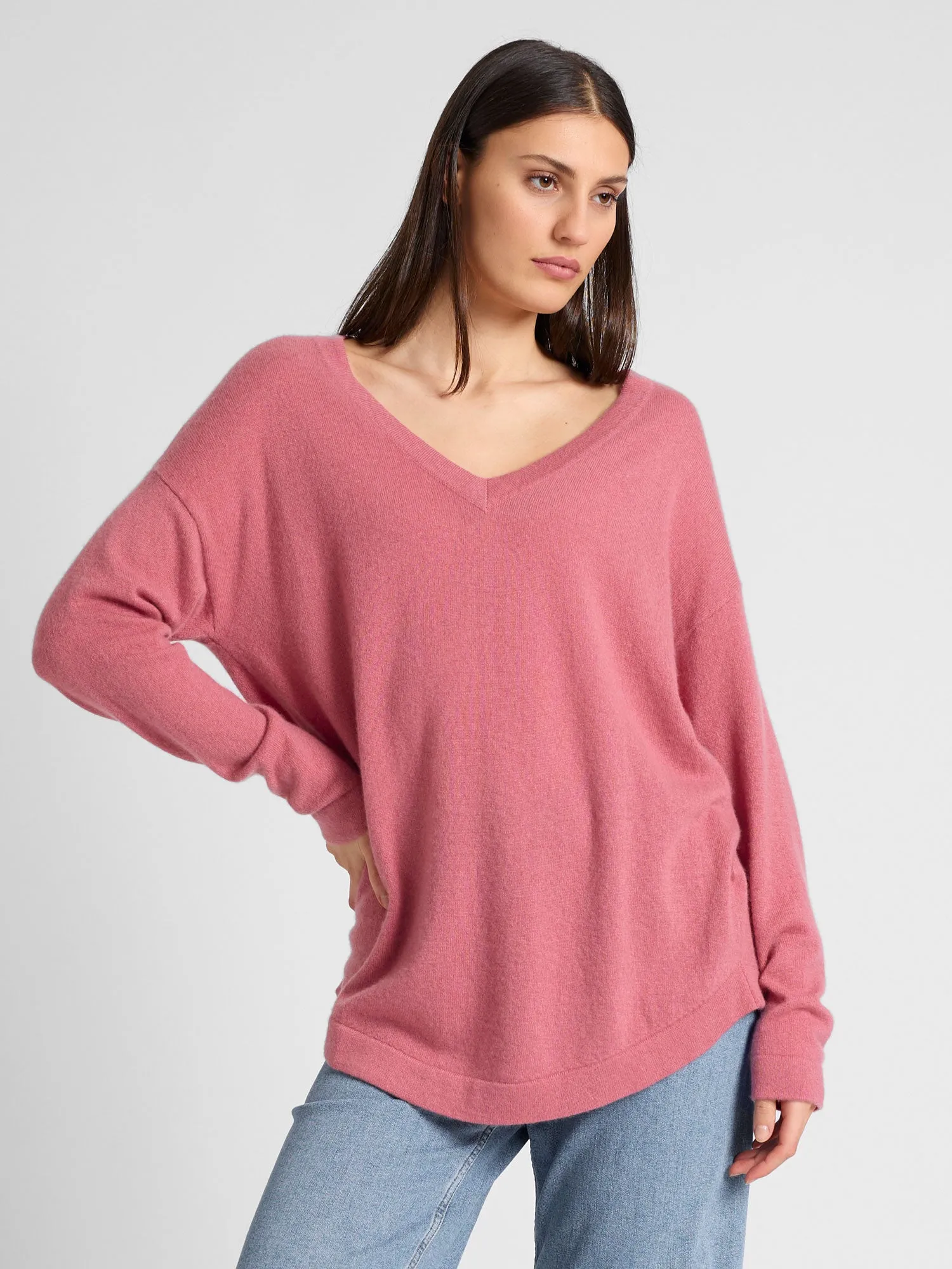 Cashmere sweater "Alva" - pink berry