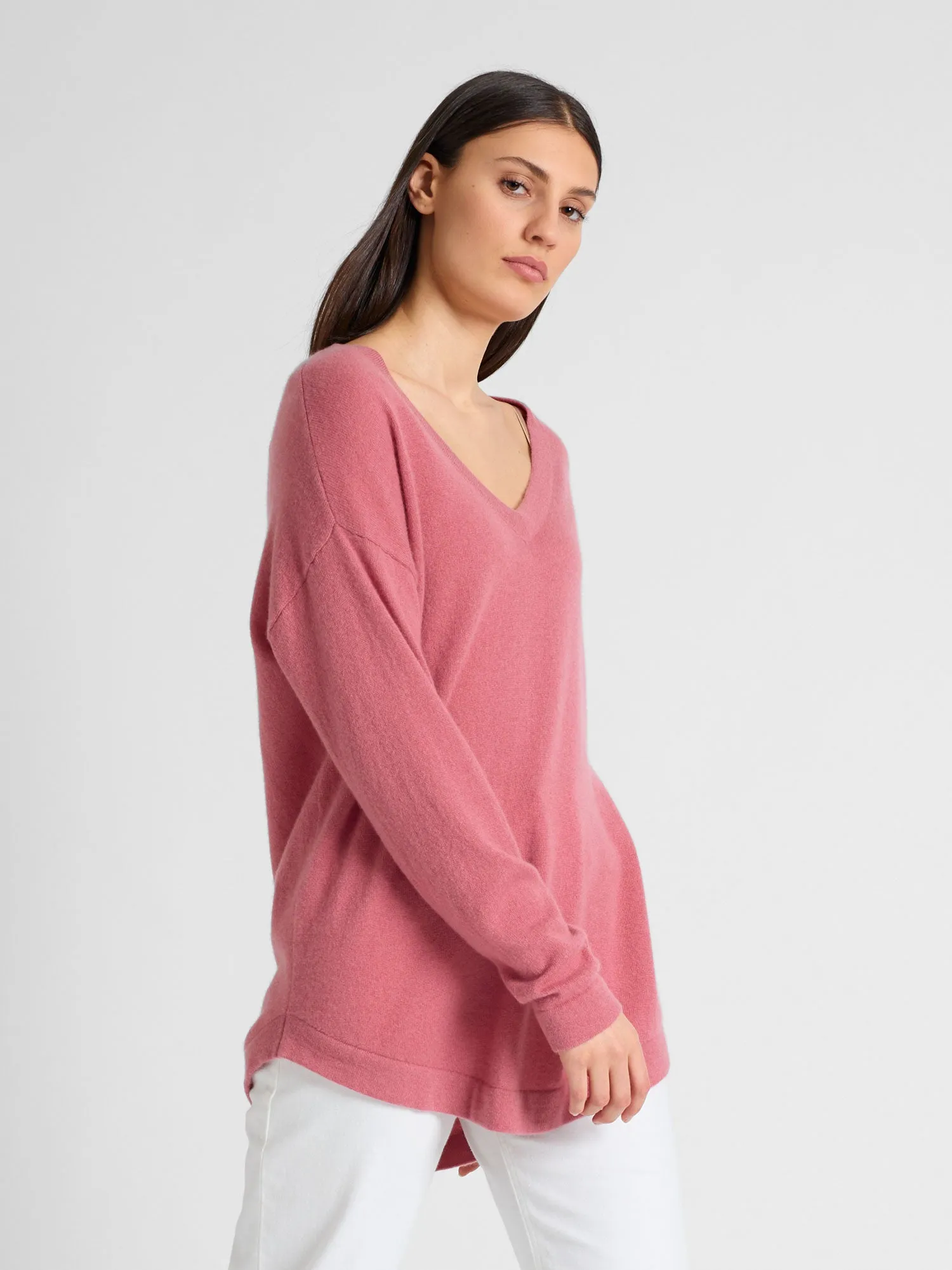 Cashmere sweater "Alva" - pink berry