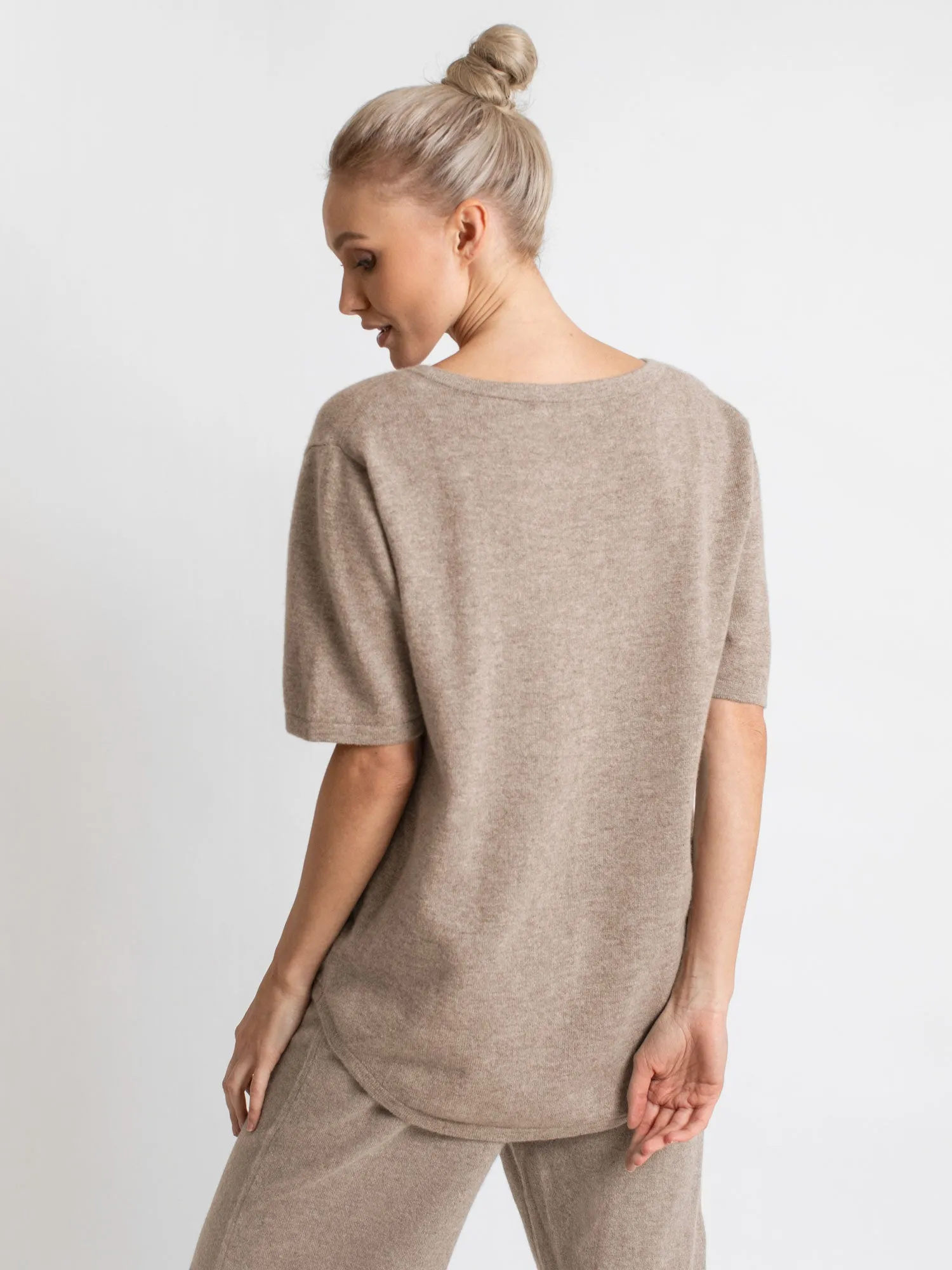 Cashmere T-shirt "Iben" - toast