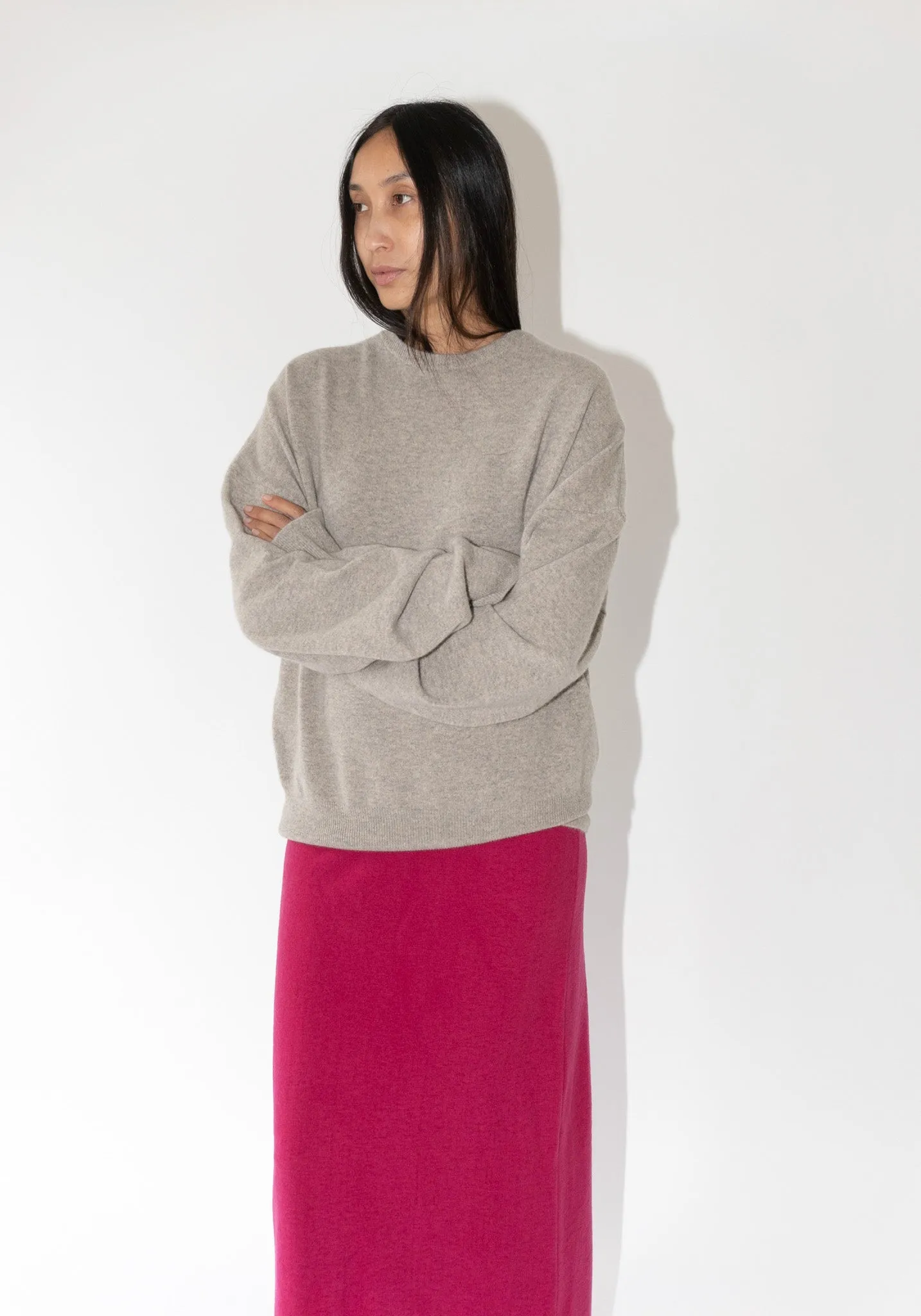 Cashmere Tes Sweater in Moss