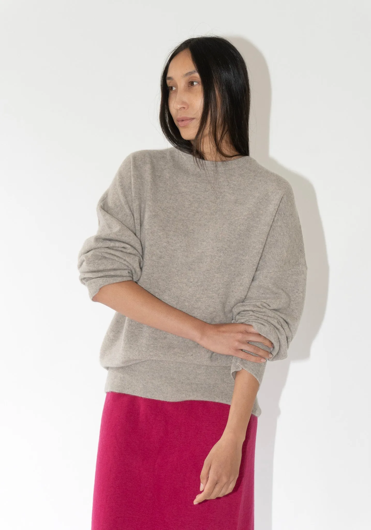 Cashmere Tes Sweater in Moss