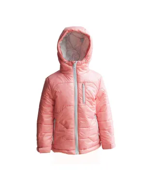 CHILDREN’S WINTER PUFFY JACKET, PINK/GRAY