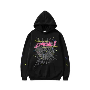 Hoodie SPIDER 'PINK" Black