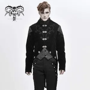 Men's Gothic Chinese Button Velet Jackets