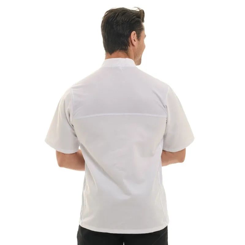 Men's White Short Sleeve Chef's Coat Nevada - MANELLI