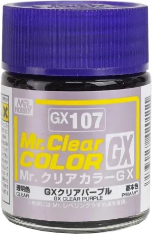 Mr. Hobby GX107 Mr. Clear Color GX Clear Purple Lacquer Paint 18ml