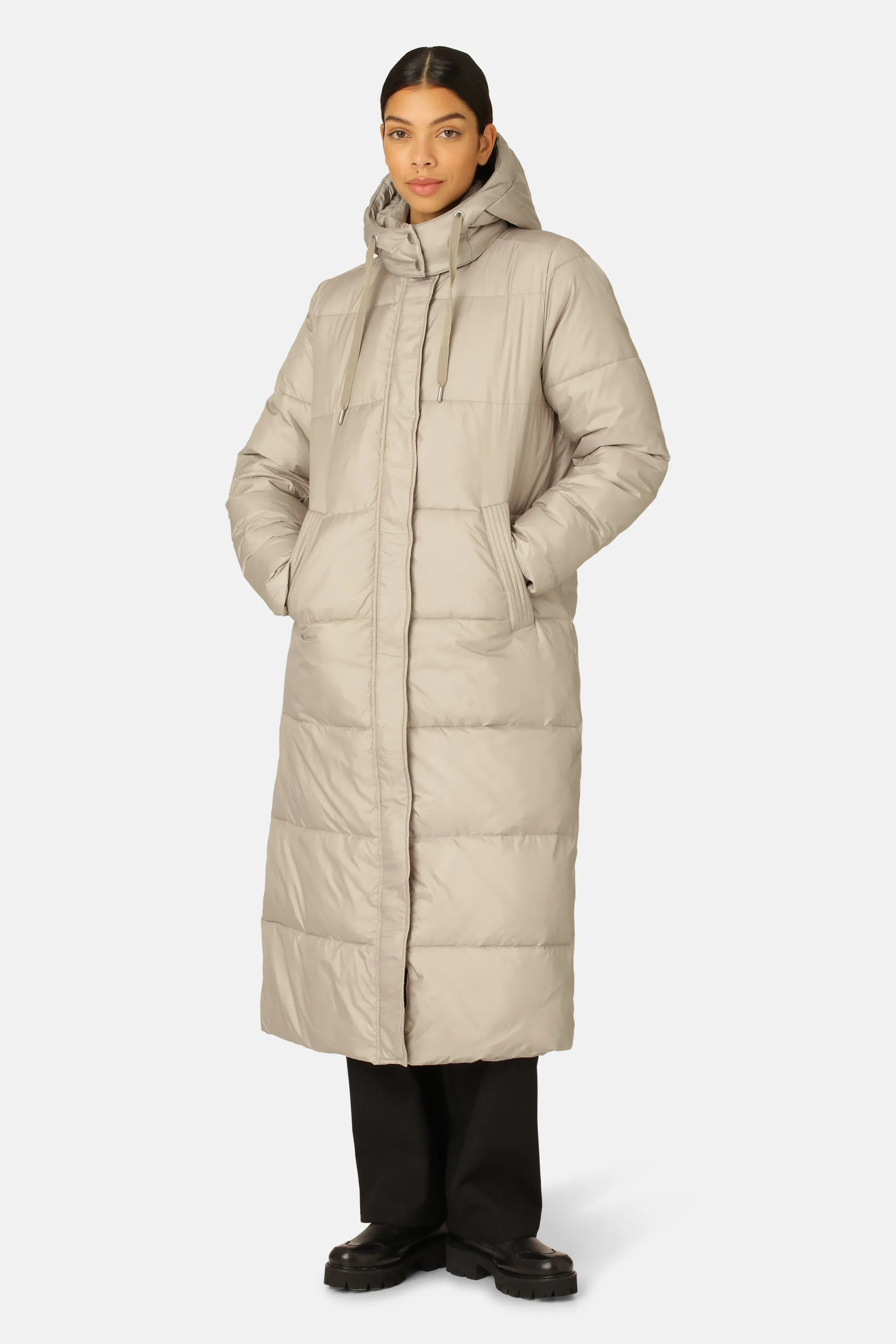 Padded Long Coat - Cobblestone