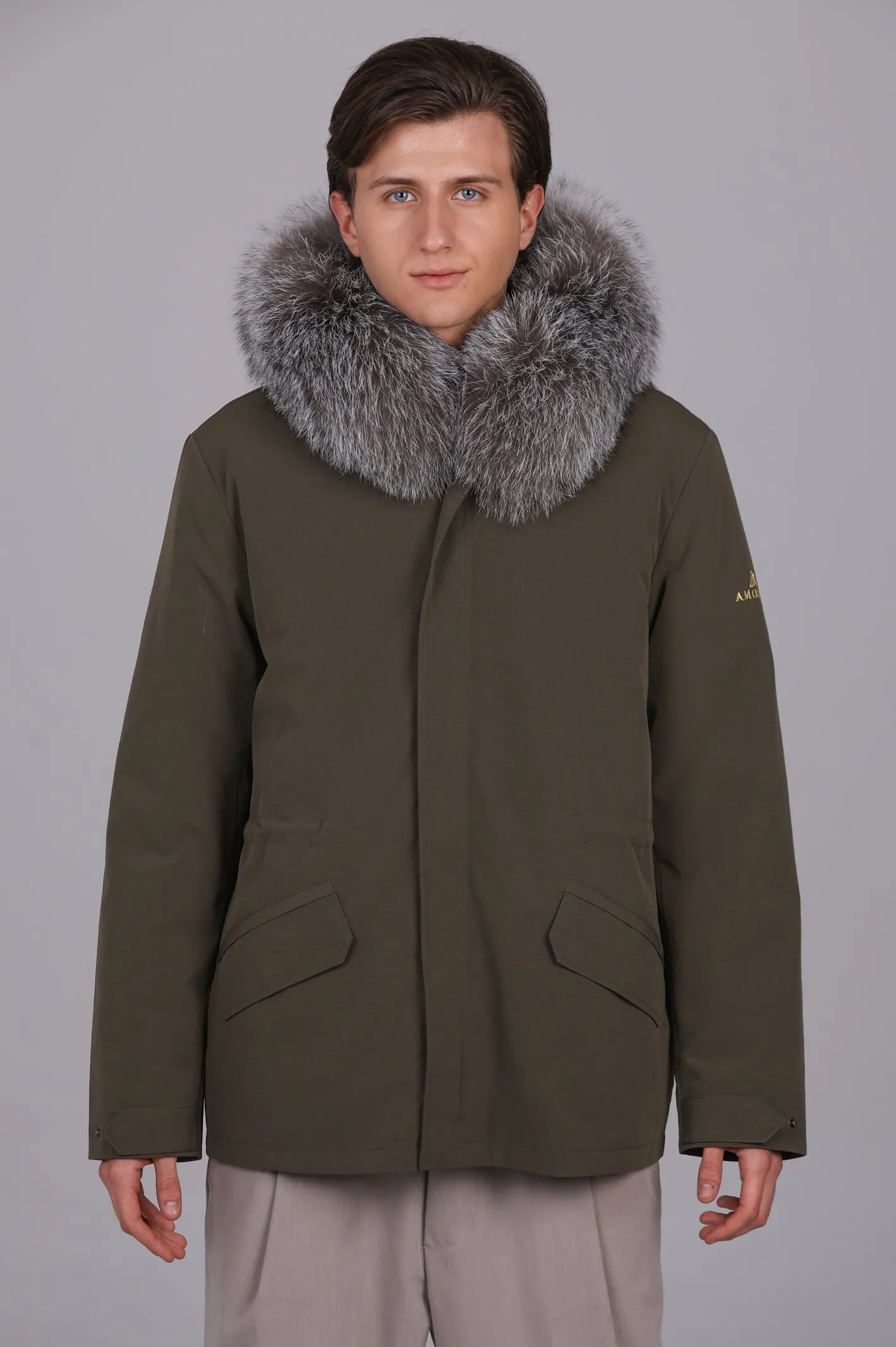 Parka corto in misto cotone impermeabile volpe frost e rex rabbit