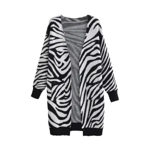 Pre Order:  Zebra Open Stitch Long Sweater