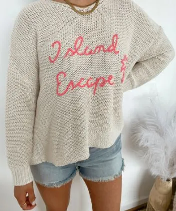 "Island Escape" Cream Sweater