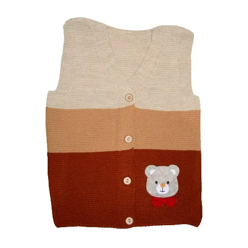 Sweater Vest for Baby & Toddlers, Button-Up Cardigan With Cute Bear