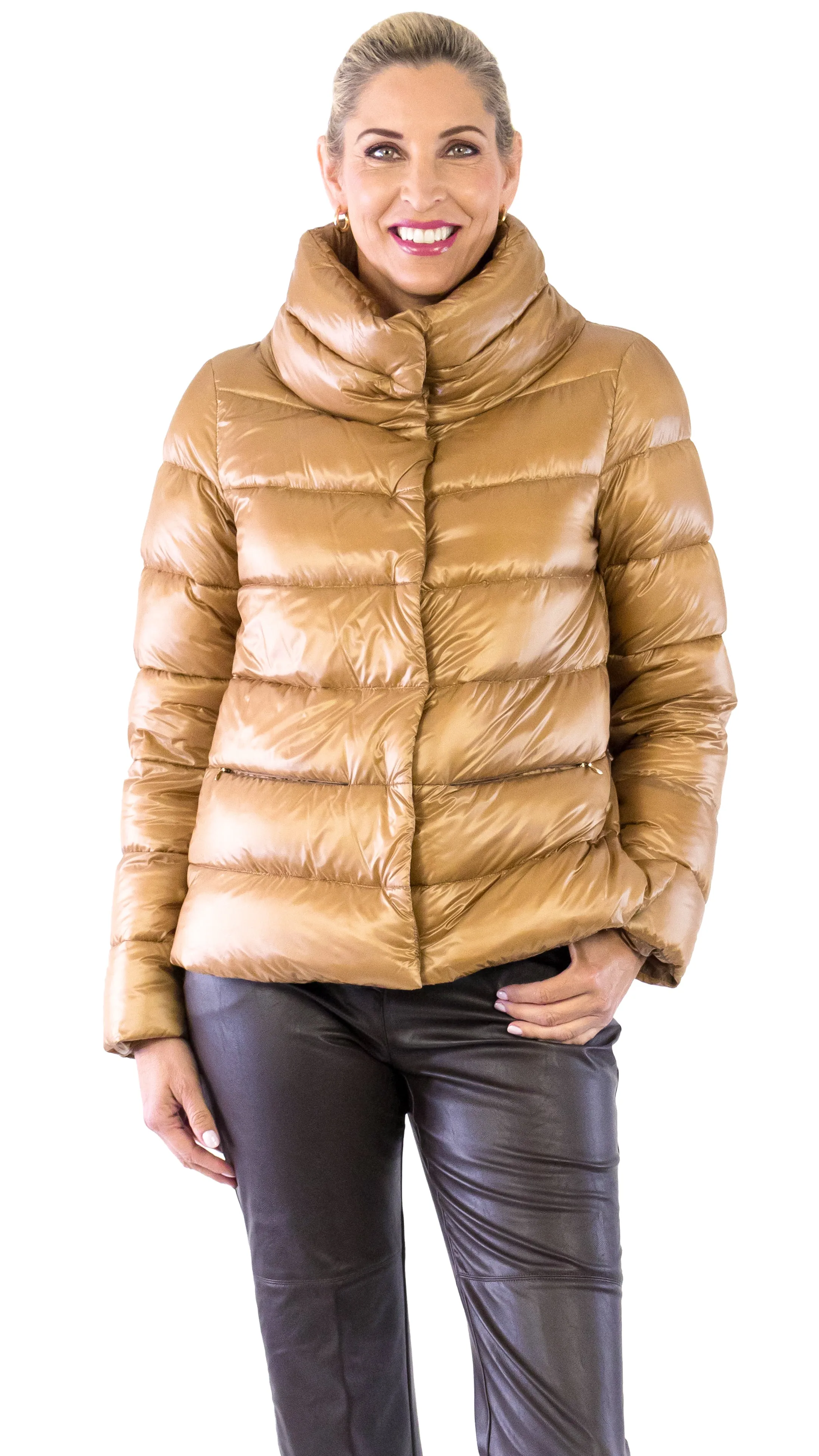 Ultralight Jacket with Side Snaps - Cammello