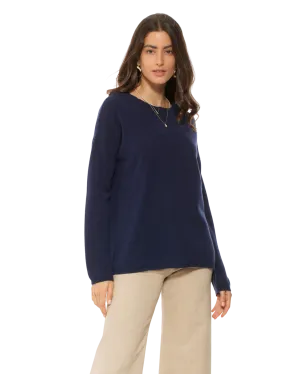 Women's Oversized Cashmere Boatneck Sweater Blue