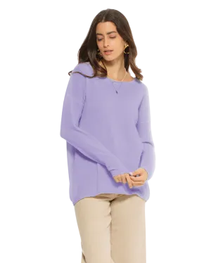 Women's Oversized Cashmere Boatneck Sweater Lavender